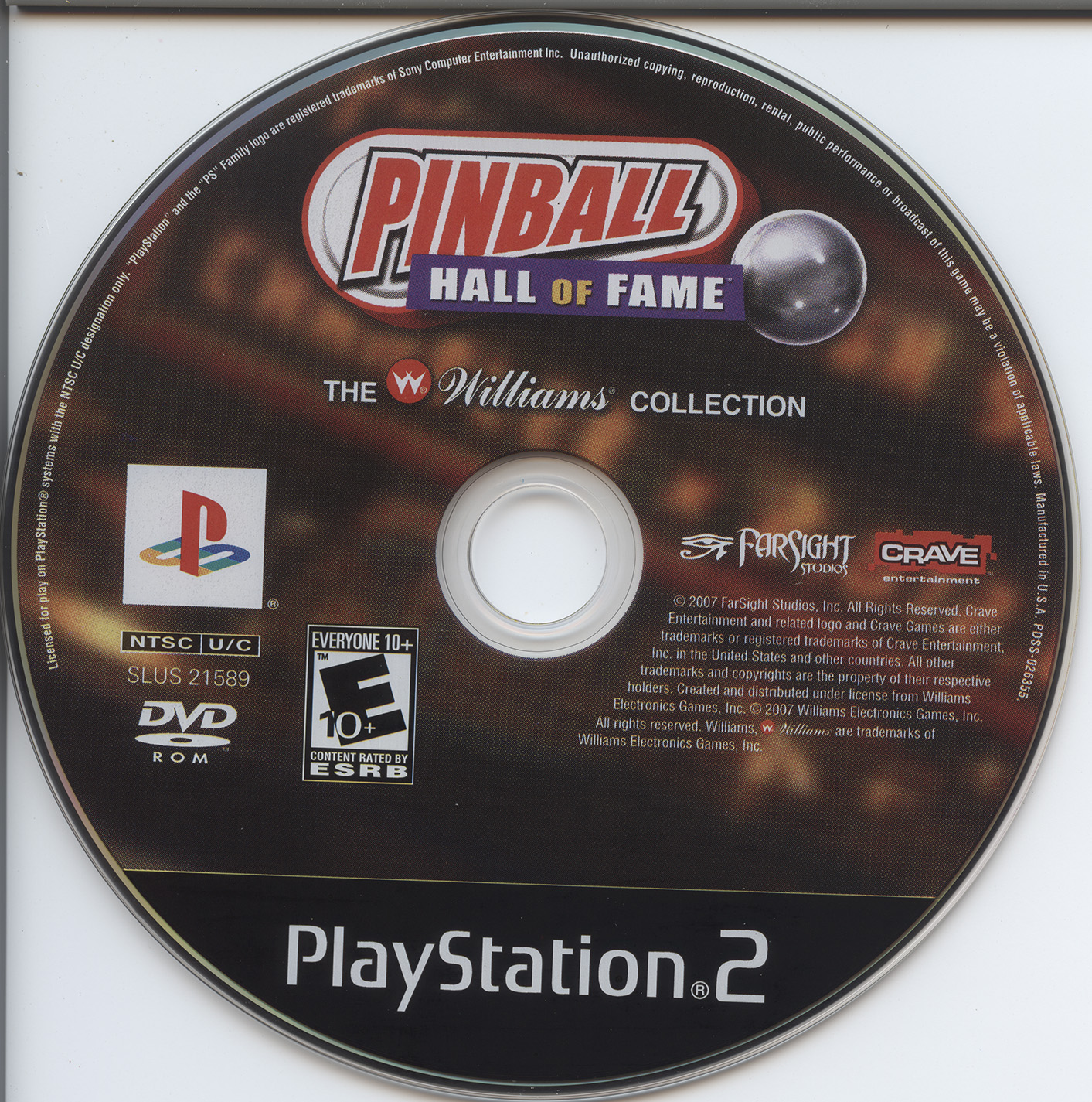 Pinball Hall of Fame Gottlieb Collection PS2 PlayStation 2 Complete - Very Good